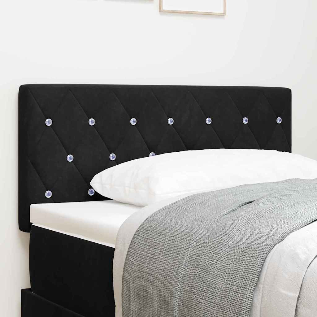 LED Headboard with LED Strip Lights Argyle Black 100 cm Velvet